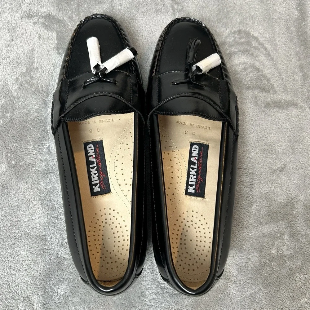 Kirkland Signature American Vintage All Leather Shoes Black Men's Loafers Sz 8 D